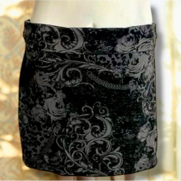 🖤 Decree Y2K Vintage Paisley Leopard Bodycon Mini Skirt Junior’s Size Large 🖤 - Picture 8 of 16